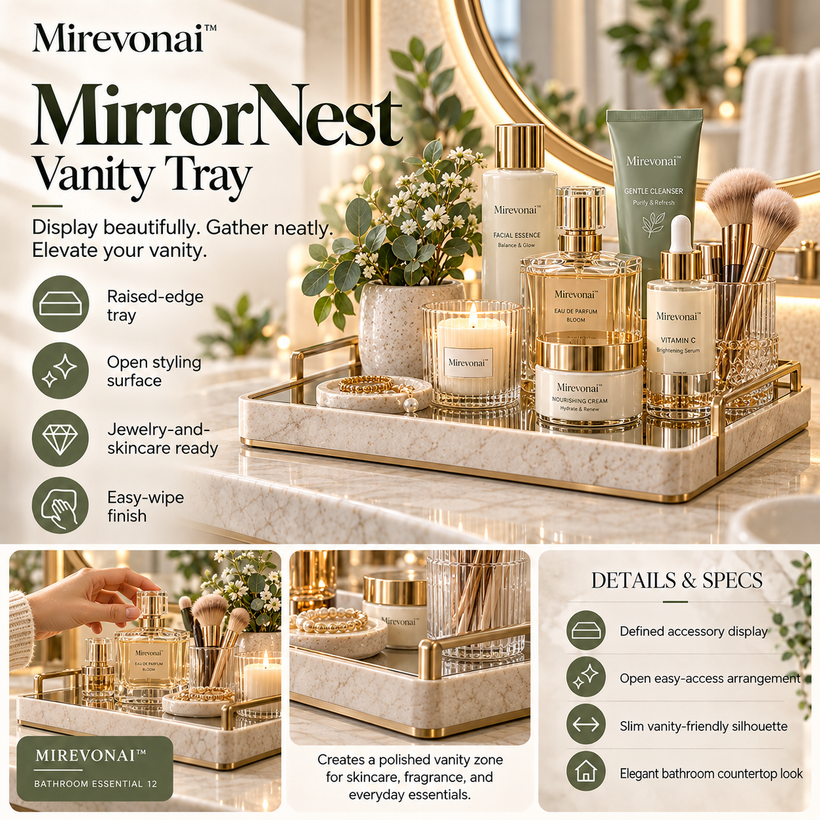Lorienzr™ MirrorNest Vanity Tray