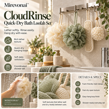 Lorienzr™ CloudRinse Quick-Dry Bath Loofah Set