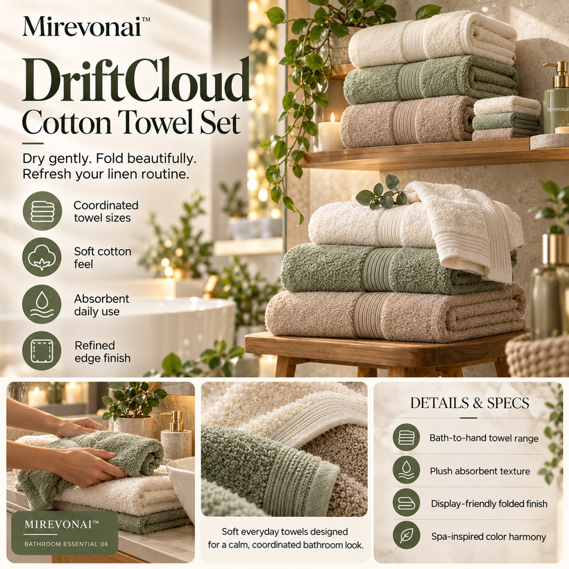 Lorienzr™ DriftCloud Cotton Towel Set