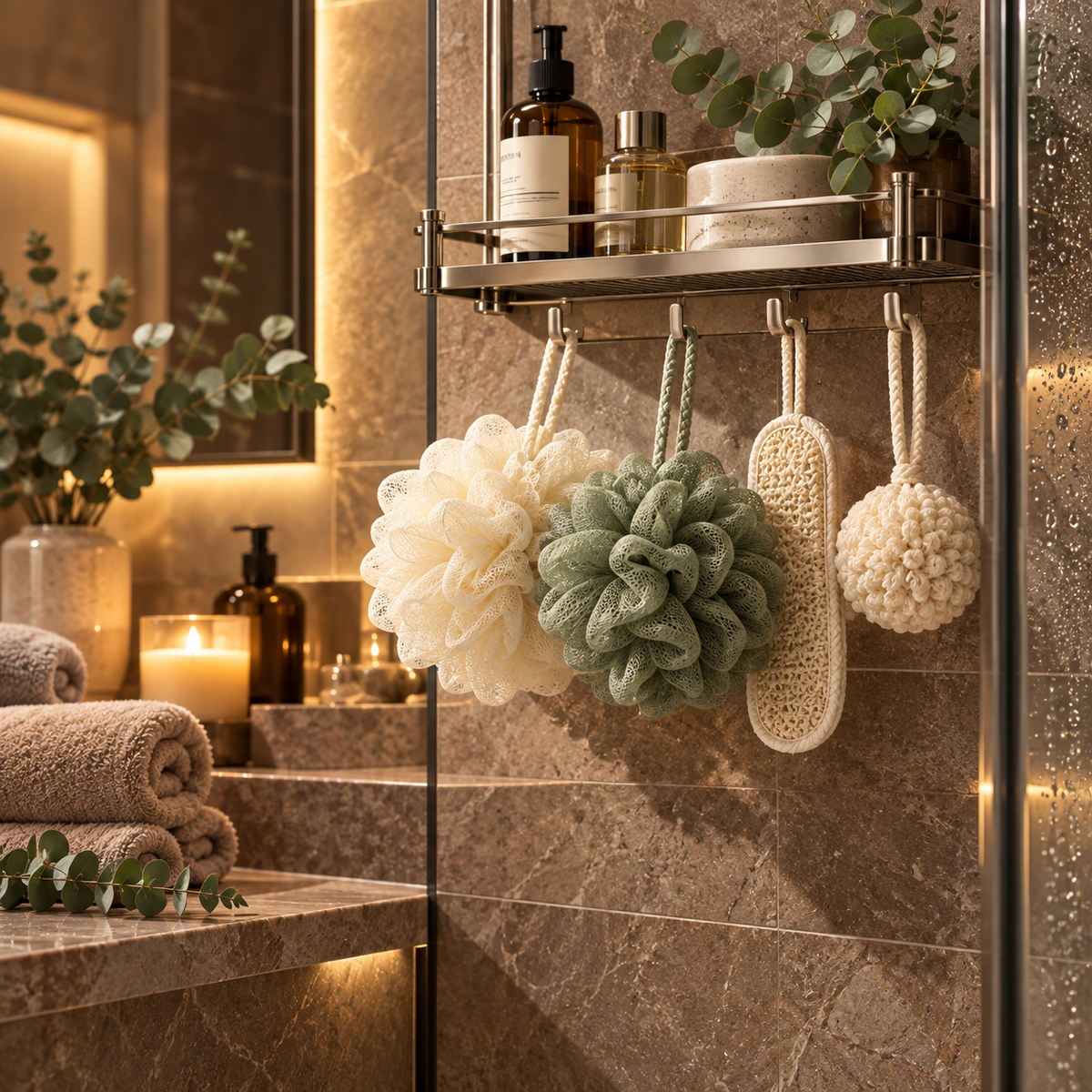 Lorienzr™ CloudRinse Quick-Dry Bath Loofah Set
