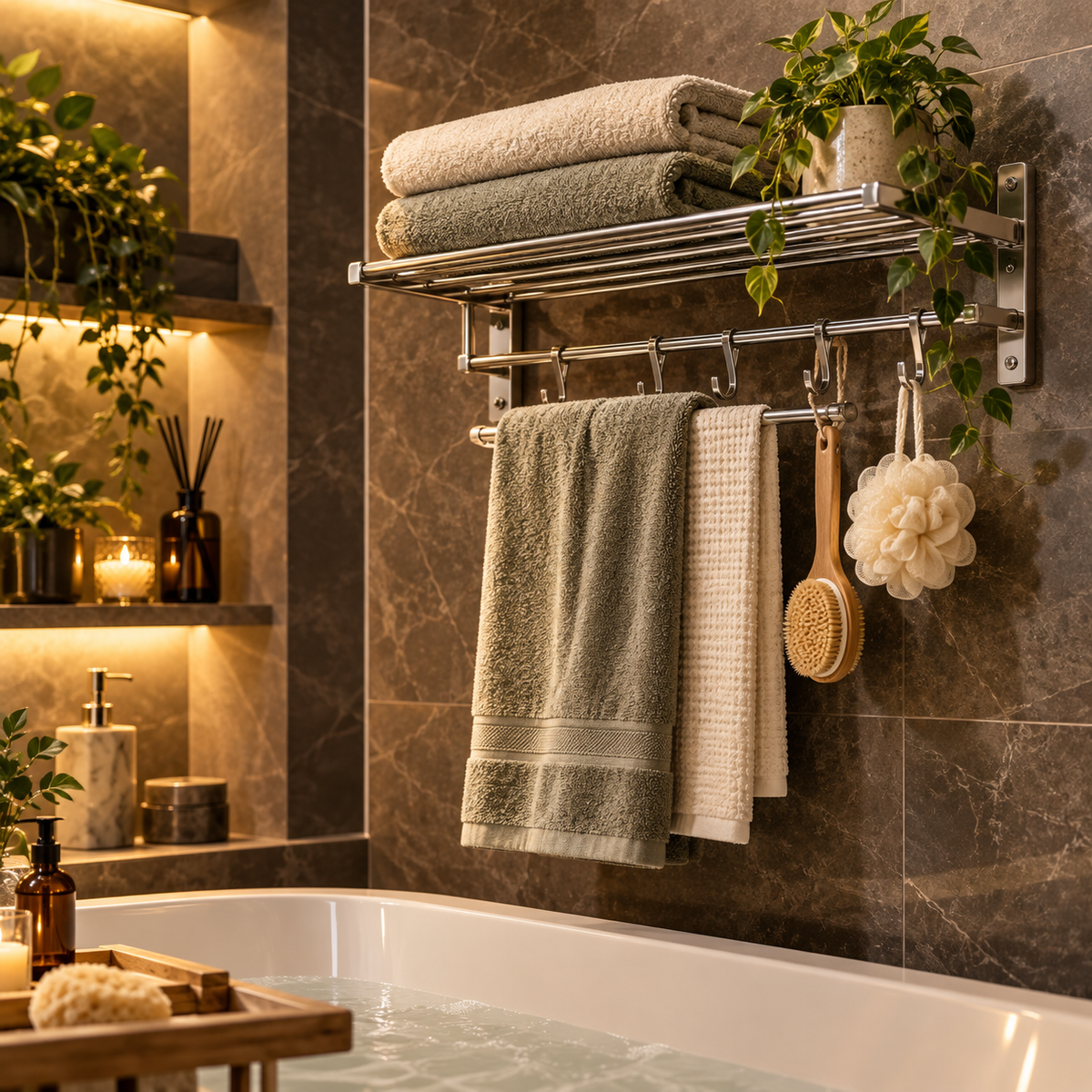 Lorienzr™ TowelTier Wall-Mount Rack