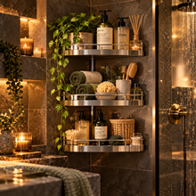 Lorienzr™ CornerCalm Tiered Bathroom Shelf