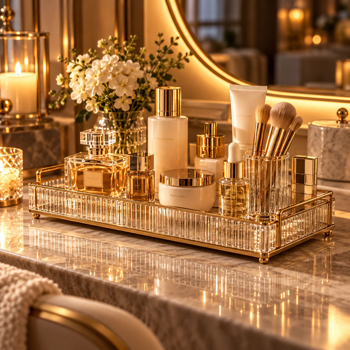 Lorienzr™ MirrorNest Vanity Tray